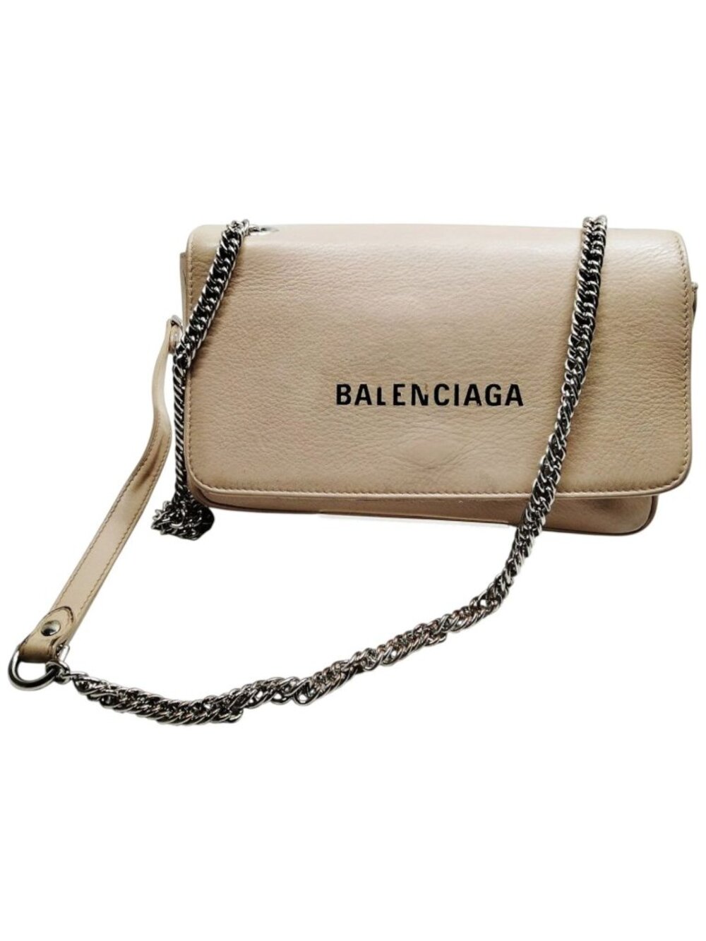 (L4) Balenciaga Shoulder Bag Beige Leather